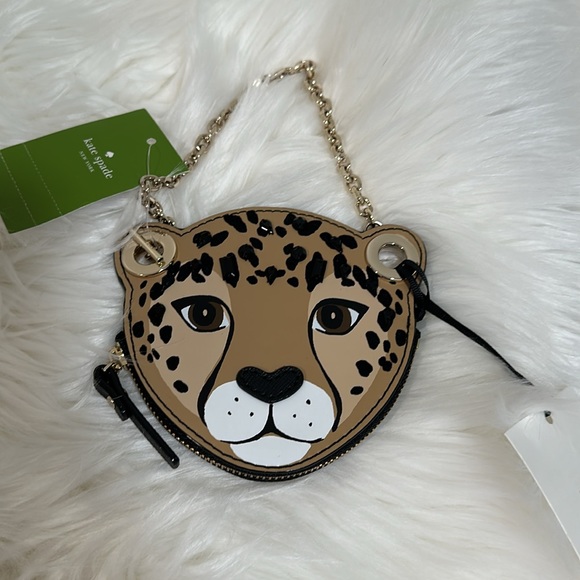 Kate Spade ♠️ leopard wallet, bag charm nwt - Picture 3 of 7